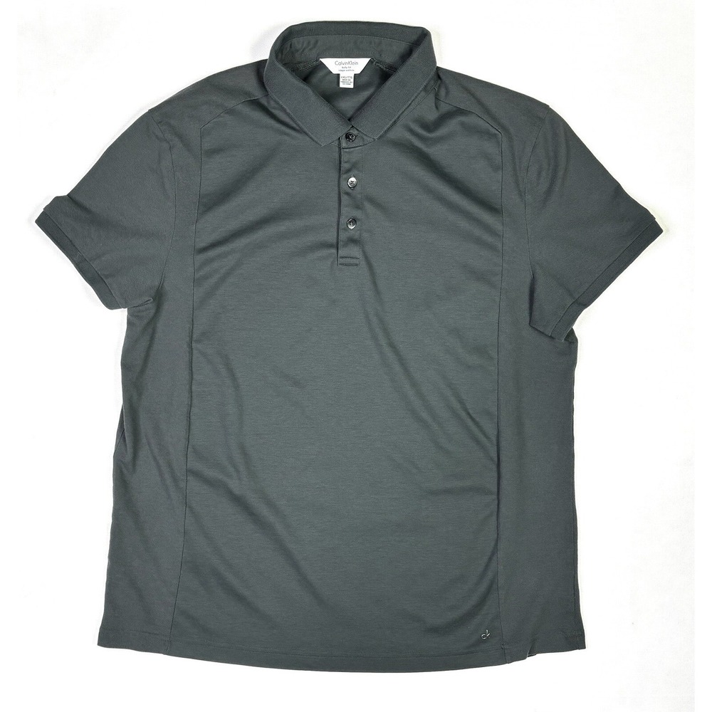 Calvin Klein Shirt Mens XXL Body Fit Short Sleeve Polo Knit Gray Golf